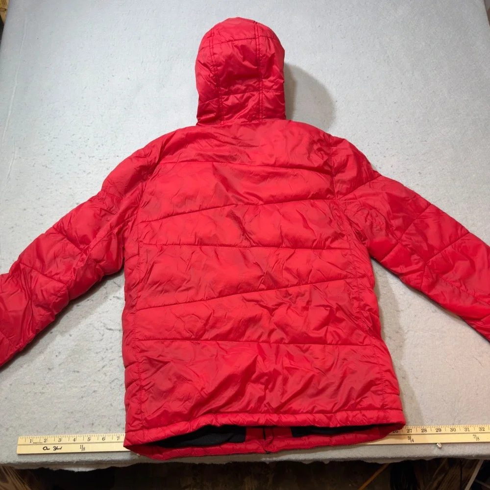 Spyder Puffer Jacket Boys XL‎ 18/20 Red Good Fleece Lined Hooded Quilted 1621